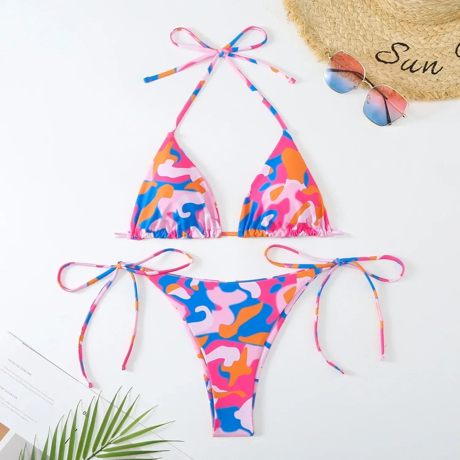 Colourful Camo Bikini Set