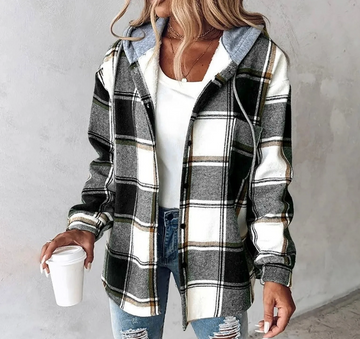 Bria Plaid Hooded Jacket